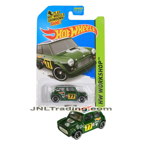 Year 2013 Hot Wheels HW Workshop Series 1:64 Scale Die Cast Car Set - Green Compact City Car MORRIS MINI