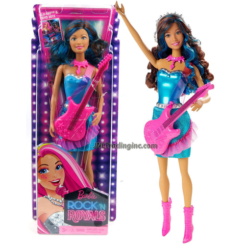 Mattel Year 2014 Barbie Rock'N Royals Series 12 Inch Doll Set - Guitarist ERIKA JUNO (CKB67) with Guitar and Necklace