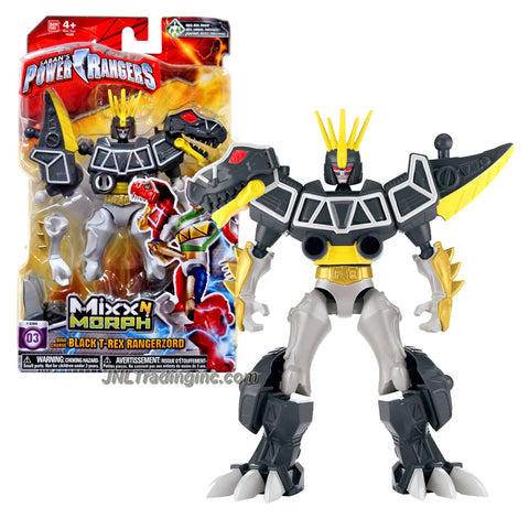 Bandai Year 2015 Saban's Power Rangers Mixx N Morph Series 7 Inch Tall Action Figure - Dino Charge BLACK T-REX RANGERZORD