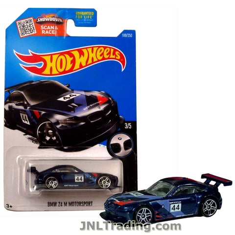 Hot Wheels Year 2015 Scan & Race Series 1:64 Scale Die Cast Car Set #188 - Blue Color Roadster BMW Z4 M Motorsport (3/5) DHR82
