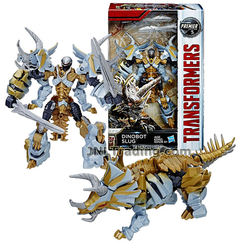 Transformers Year 2016 The Last Knight Movie Premier Edition Series Deluxe Class 5-1/2 Inch Tall Figure - DINOBOT SLUG with 2 Swords (Beast: Triceratop)