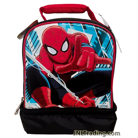 Thermos Marvel Spider-Man Double Compartment Soft Insulated Lunch Bag with Image of Swinging Spider-Man