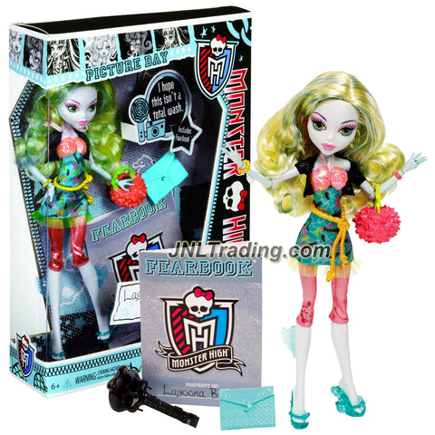 Mattel Year 2012 Monster High Picture Day Series 11 Inch Doll Set - LAGOONA BLUE with Purse, Folder, Fearbook, Hairbrush and Doll Stand
