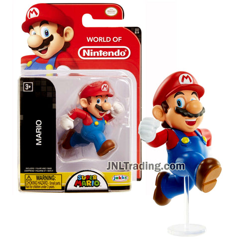 Jakks Pacific Year 2016 World of Nintendo Super Mario Series 2-1/2 Inch Tall Figure - Running MARIO with Display Stand