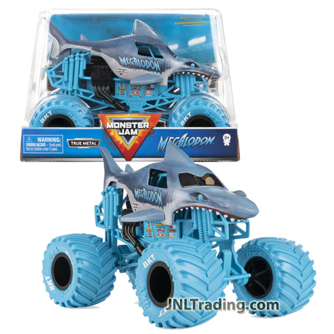 Year 2020 Monster Jam 1:24 Scale Die Cast Metal Official Truck Series - MEGALODON with Monster Blue Tires and Working Suspension
