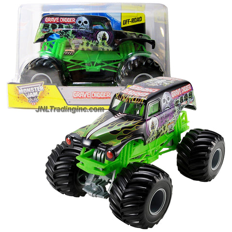 Hot Wheels Year 2013 Monster Jam 1:24 Scale Die Cast Official Monster Truck Series - Bad to the Bone 4 Time Champion GRAVE DIGGER (CCB06) with Monster Tires, Working Suspension and 4 Wheel Steering (Dimension - 7" L x 5-1/2" W x 4-1/2" H)