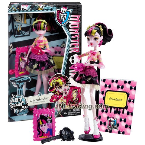 Mattel Year 2013 Monster High "Art Class" Series 11 Inch Doll Set - DRACULAURA "Daughter of Dracula" with Picture Frame, Brush, Palette Board, Hairbrush and Display Stand