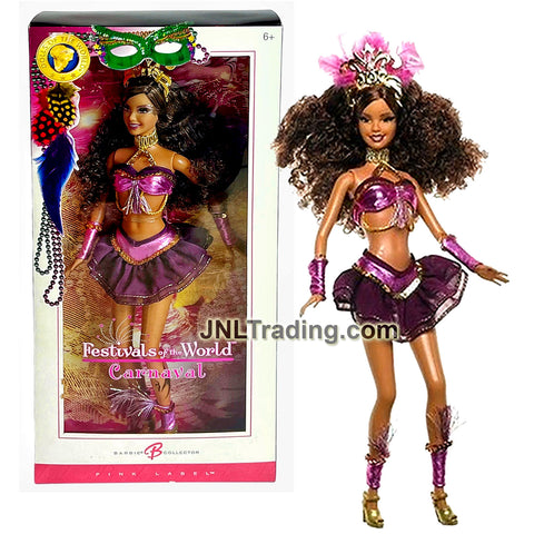 Year 2005 Barbie Pink Label Festivals of the World Series 12 Inch Doll - CARNAVAL Model in Brazilian Festival Outfit with Tiara and Necklace