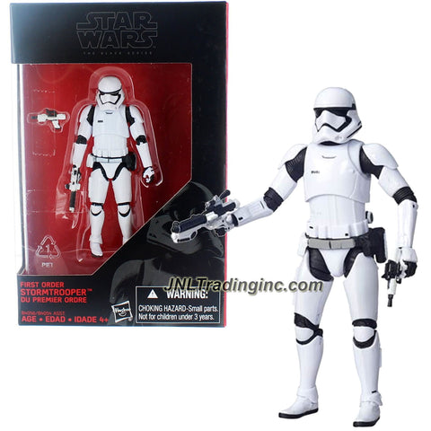 Hasbro Year 2015 Star Wars The Black Series Exclusive 4 Inch Tall Action Figure - First Order STORMTROOPER (B4056) with 2 Blasters