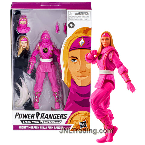 Year 2021 Power Rangers Lightning Collection 6 Inch Tall Figure - MIGHTY MORPHIN NINJA PINK RANGER with Alternative Heads and Hands