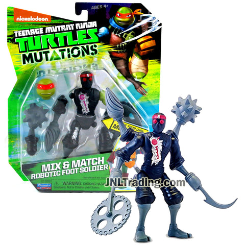 Year 2015 Teenage Mutant Ninja Turtles TMNT Mutations 5 Inch Figure - ROBOTIC FOOT SOLDIER with Interchange Weapon Arms, Michelangelo's Head and Arm