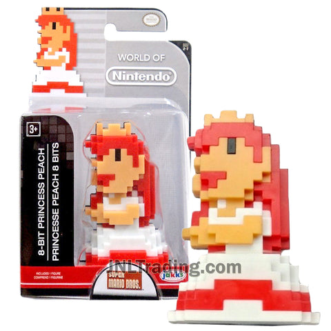 Year 2017 World of Nintendo Super Mario Bros Series 3 Inch Tall Figure : 8-BIT PRINCESS PEACH