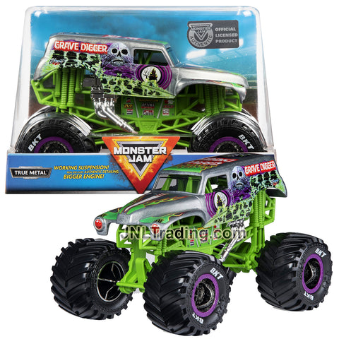 Year 2019 Monster Jam 1:24 Scale Die Cast Metal Official Truck Series - GRAVE DIGGER 20108310 with Monster Tires and Working Suspension