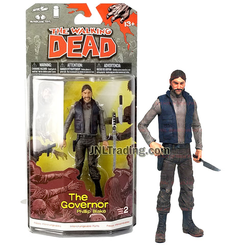 Year 2013 AMC TV Series Walking Dead 5 Inch Tall Figure - THE GOVERNOR PHILLIP BLAKE with Alternative Head, Arm, Knife, Gun and Katana Sword