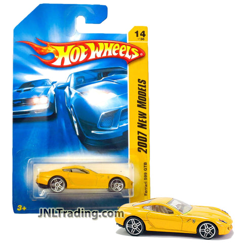 Year 2006 Hot Wheels 2007 New Models Series 1:64 Scale Die Cast Car Set #14 - Yellow Sports Coupe Roadster FERRARI 599 GTB