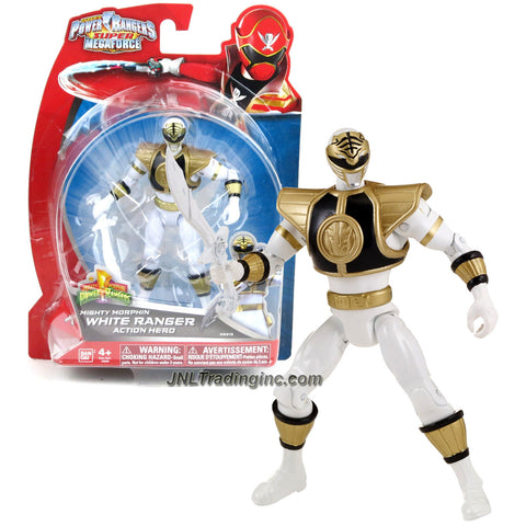 Bandai Year 2014 Power Rangers Super Megaforce Series 5 Inch Tall Action Figure - Hero Tommy Oliver aka Mighty Morphin WHITE RANGER with Saba Sword
