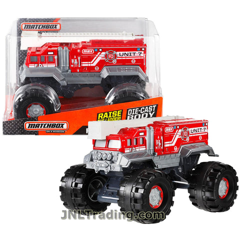Matchbox Year 2013 On A Mission Series 1:24 Scale Die Cast Truck Vehicle Set - MBX Fire Department Unit 7 FLAME STOMPER with Ladder (D: 7" x 5-1/2" x 5")