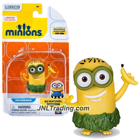 Thinkway Toys Illumination Entertainment Movie Minions 2 Inch Tall Figure - AU NATUREL MINION with Banana