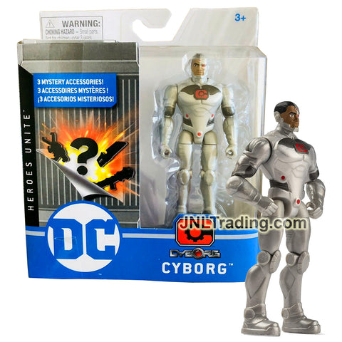 DC Comics Heroes Unite Series 4 Inch Tall Action Figure - CYBORG with 3 Mystery Accessories
