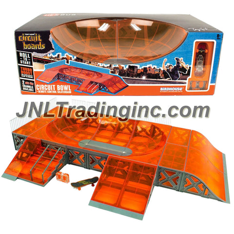 HexBUg Year 2015 Tony Hawk Circuit Boards Set - CIRCUIT BOWL with Roll In, Inner Bowl, Flat Bank, Stairs &amp; Rails Plus Remote Control Skateboard
