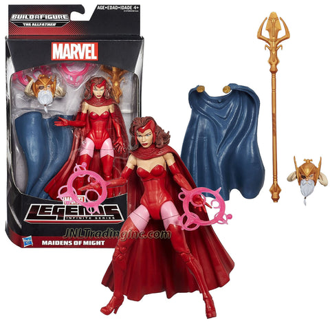 Hasbro Marvel Legends Infinite The Allfather Series 6" Tall Figure - SCARLET WITCH w/ Energy Rings & The Allfather's Head, Cape & Trident