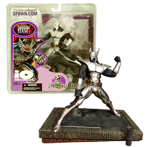 Year 2002 McFarlane Toy Spawn 10th Anniversary 6 Inch Tall Figure : SHADOWHAWK with Display Base