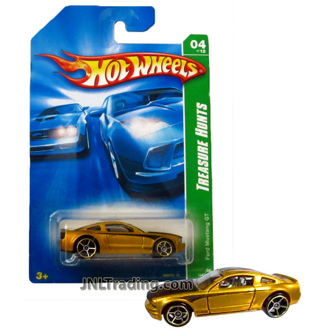 Year 2007 Hot Wheels Treasure Hunts Series 1:64 Scale Die Cast Car Set 4/12 - Gold Sports Coupe FORD MUSTANG GT