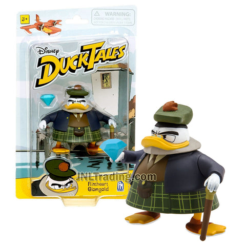Disney DuckTales Series 3-1/2 Inch Tall Figure - FLINTHEART GLOMGOLD with Walking Stick and Diamond
