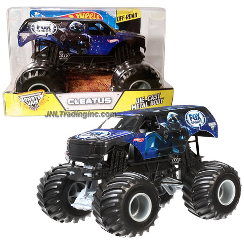 Monster Jam 1:24 Scale Die Cast Metal Body Monster Truck #CGD68 - "Fox Sports 1" CLEATUS with Monster Tires, Working Suspension and 4 Wheel Steering