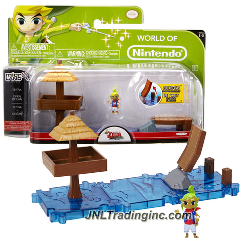 Jakks Pacific Year 2015 World of Nintendo The Legend of Zelda - Windwaker Microland Set - TETRA & OPEN OCEAN with 3 Ocean Pieces and Tetra Figure