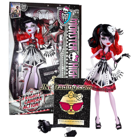 Mattel Year 2013 Monster High "Frights, Camera, Action!" Hauntlywood Series 11 Inch Doll Set - OPERETTA "Daughter of The Phantom of the Opera" with Camera, Back Stage Pass, Purse, Hairbrush and Doll Stand