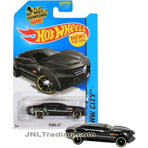 Year 2013 Hot Wheels HW City Series 1:64 Scale Die Cast Car Set - Black Full Size Luxury Sedan RYURA LX
