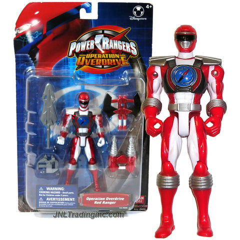 Bandai Year 2006 Power Rangers Operation Overdrive Series 5-1/2 Inch Tall Action Figure - RED RANGER with Twin Drill, Battle Axe and Sword