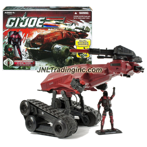 Hasbro Year 2010 G.I. JOE A Real American Hero 30th Anniversary Series Action Vehicle Set - COBRA CRIMSON H.I.S.S. TANK with Gatling Gun, Firing Cannon and Interchangeable Weapons Plus Cobra Crimson Horseman Figure