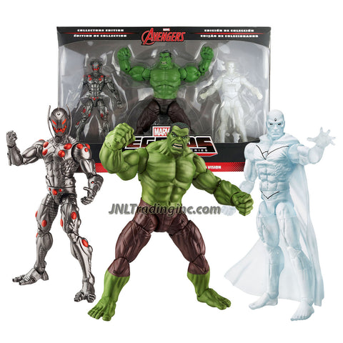 Hasbro Year 2015 Marvel Avengers Legends Infinite Series Exclusive 3 Pack 6-1/2" Tall Figure - ULTRON, HULK and MARVEL'S VISION