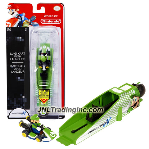 Jakks Pacific Year 2014 World of Nintendo "Mariokart 8" Series 2-1/2 Inch Long Vehicle - LUIGI KART with LAUNCHER