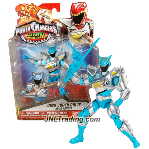 Bandai Year 2015 Saban's Power Rangers Dino Super Charge Series 5 Inch Tall Action Figure - Dino Super Drive AQUA RANGER with Sword