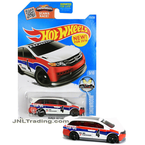 Year 2015 Hot Wheels HW SHOWROOM Series 1:64 Scale Die Cast Car Set 5/10 - White Minivan HONDA ODYSSEY