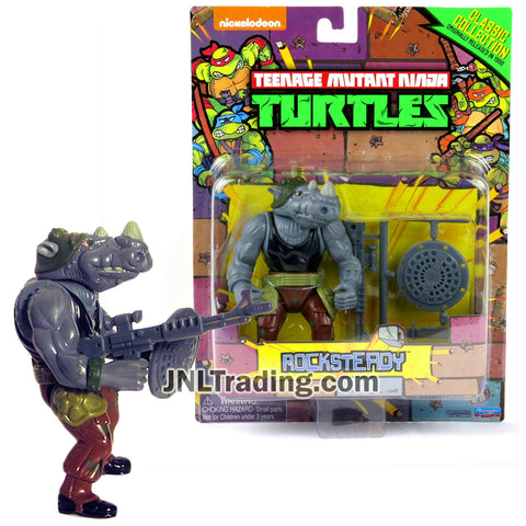 Year 2015 Teenage Mutant Ninja Turtles TMNT 1988 Classic Collection Reproduction 5 Inch Figure - ROCKSTEADY with Sewer Plate Cover, Rifle and Knife