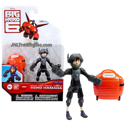 Bandai Year 2015 Disney "Big Hero 6" Movie Series 4 Inch Tall Action Figure - STEALTH HIRO HAMADA with Mini Baymax