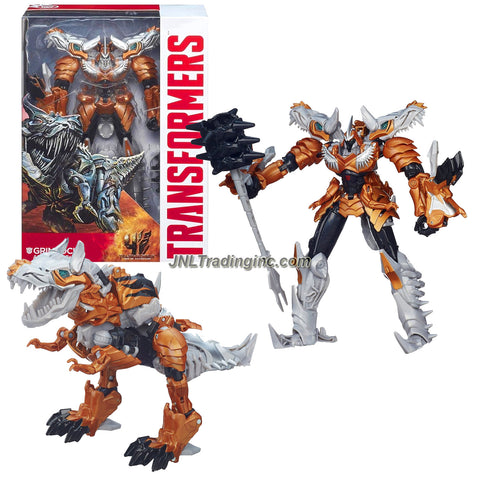 Hasbro Year 2013 Transformers Movie Series 4 "Age of Extinction" Voyager Class 7 Inch Tall Robot Action Figure #002 - Autobot GRIMLOCK with Spike Mace (Dino Mode: T-Rex)