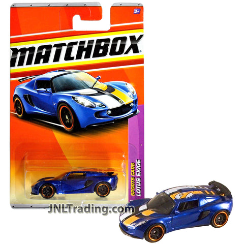 Year 2010 Matchbox Sports Cars Series 1:64 Scale Die Cast Metal Car #10 - Blue 2-Seat Roadster Sport Coupe LOTUS EXIGE