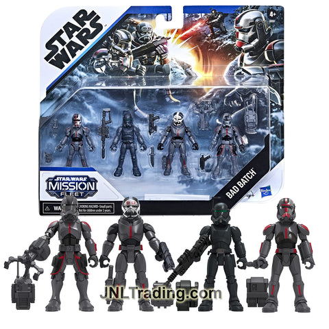Year 2021 Star Wars Mission Fleet 4 Pack 3 Inch Tall Figure - BAD BATCH - HUNTER, ECHO, CROSSHAIR and WRECKED