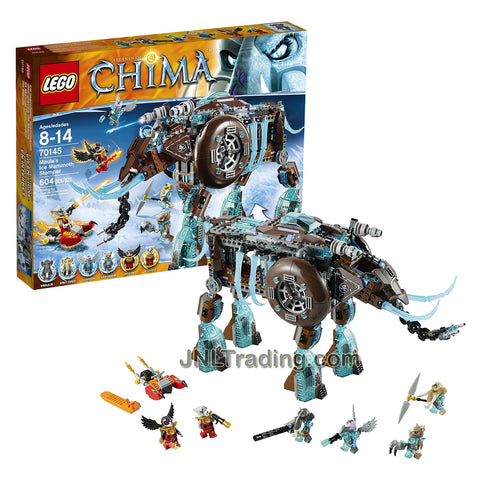 Year 2014 Lego Legends of Chima Series Vehicle Set #70145 - MAULA'S ICE MAMMOTH STOMPER with Maula, Mottrot, Vornon, Strainor, Razar and Worriz Minifigures (Total Pieces: 604)