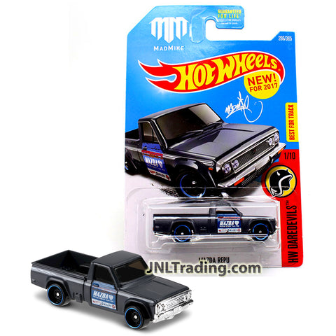 Year 2015 Hot Wheels HW Daredevils Series 1:64 Scale Die Cast Car Set 1/10 - Black Rotary Engine PickUp MADMIKE MAZDA REPU