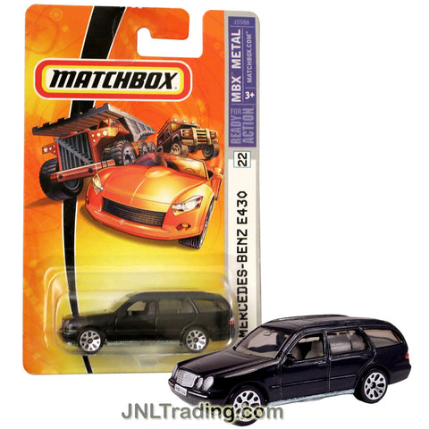 Matchbox Year 2006 MBX Metal Ready For Action Series 1:64 Scale Die Cast Metal Car #22 - Black Color Luxury Station Wagon MERCEDES BENZ E430 J5588