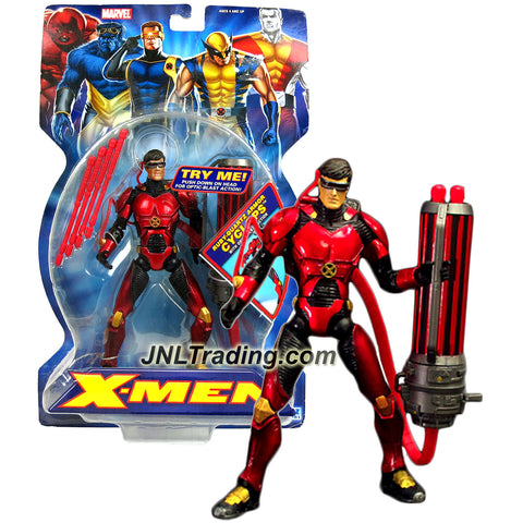  Marvel Year 2005 X-Men Series 6 Inch Tall Figure - Ruby-Quartz Armor CYCLOPS with Optic Blast and Missile Launcher