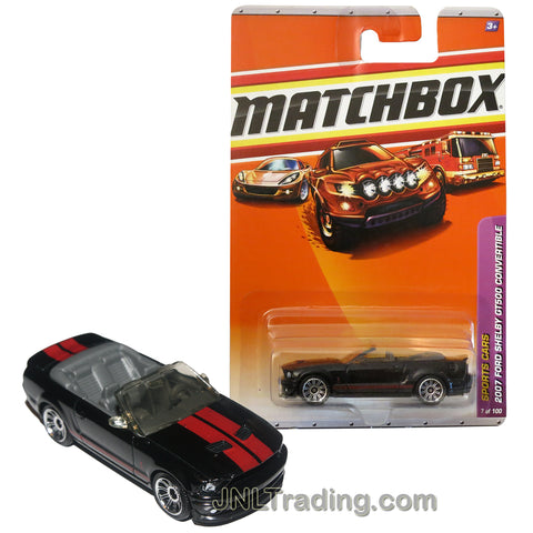Matchbox Year 2009 Sports Cars Series 1:64 Scale Die Cast Metal Car #7 - Black Color High Performance 2007 FORD SHELBY GT500 CONVERTIBLE R4958