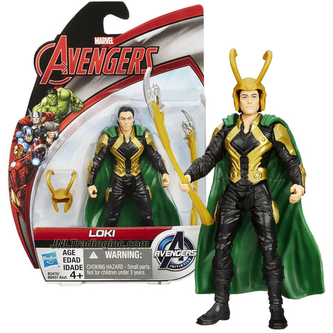 Hasbro Year 2015 Marvel Avengers Age of Ultron Series 4 Inch Tall Action Figure - LOKI with Helmet and Chitauri Scepter