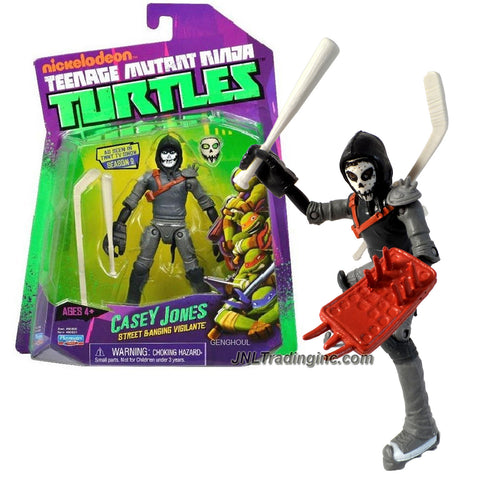 Playmates Year 2013 Nickelodeon Teenage Mutant Ninja Turtles 5 Inch Tall Action Figure - Street Banging Vigilante CASEY JONES with Baseball Bat, Hockey Stick and Removable Mask